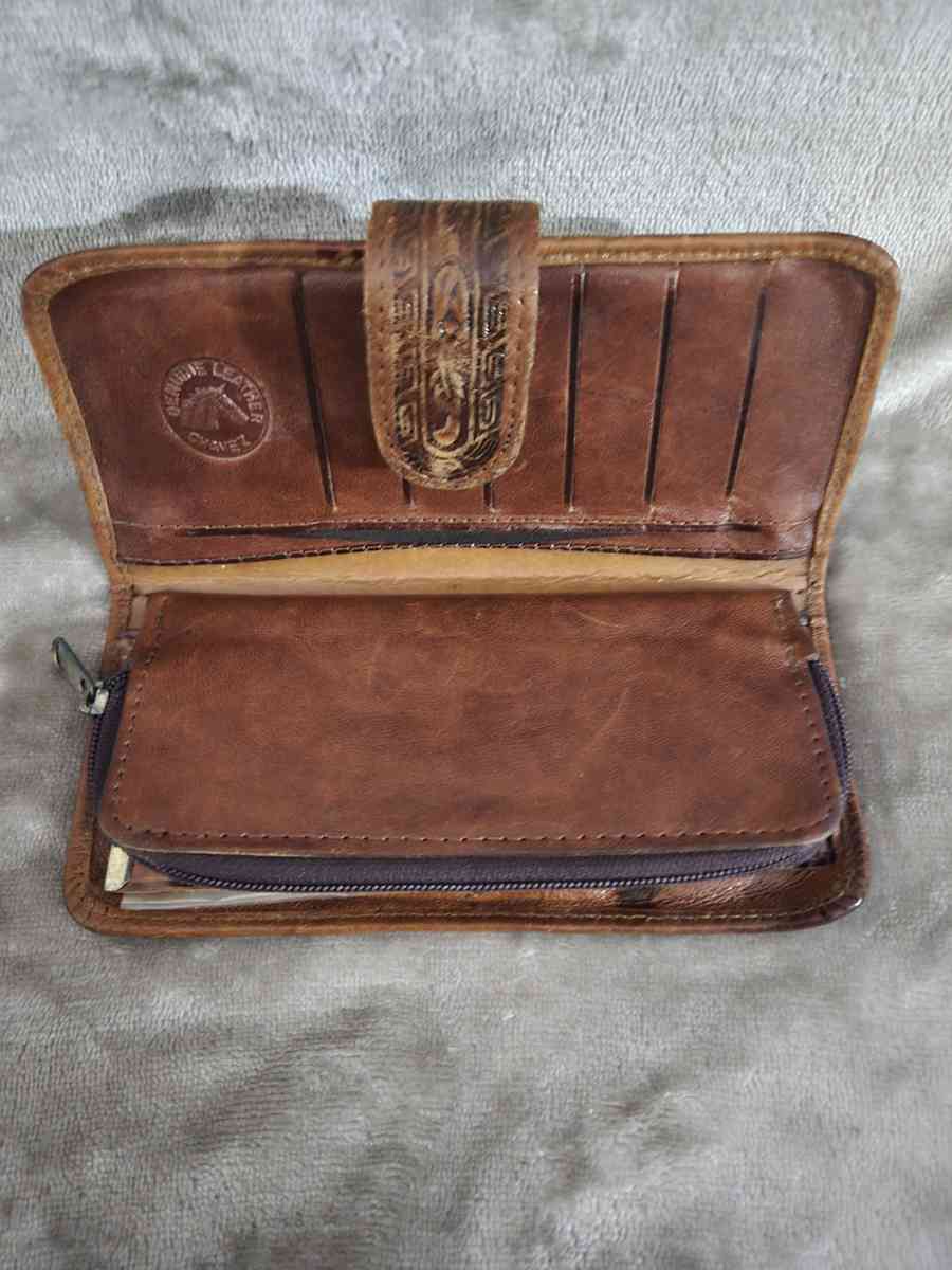 VINTAGE BROWN LEATHER GUADALAJARA WALLET USED USED