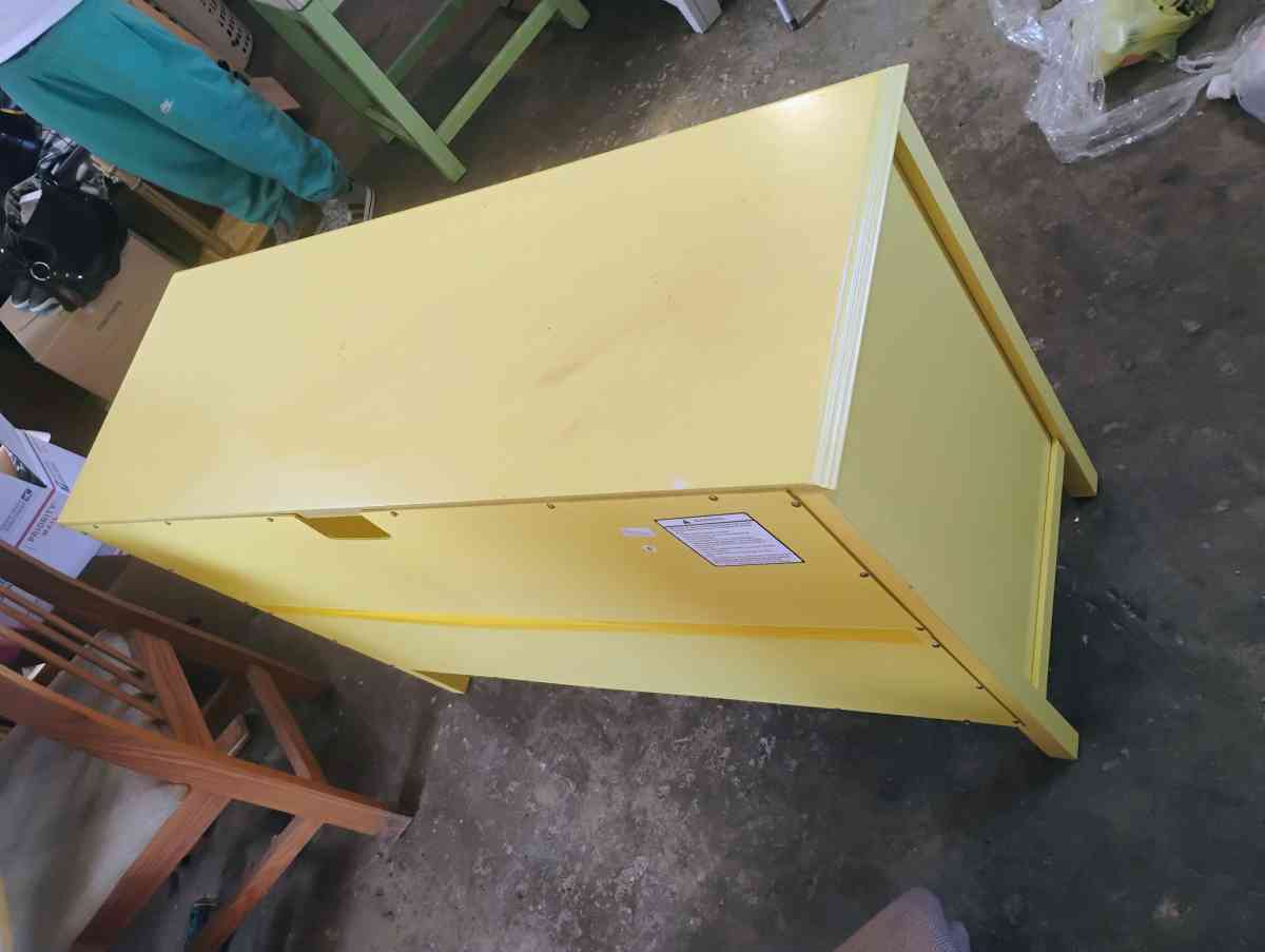 yellow cabinet