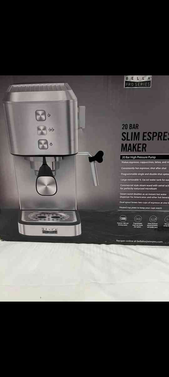 bella PRO  Slim Espresso Machine with 20 Bars of Pressure
