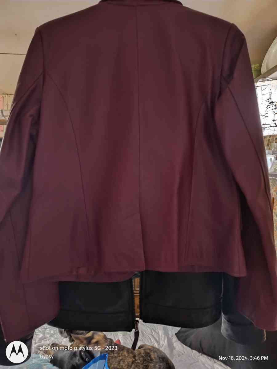 Chadwick purple leather jacket