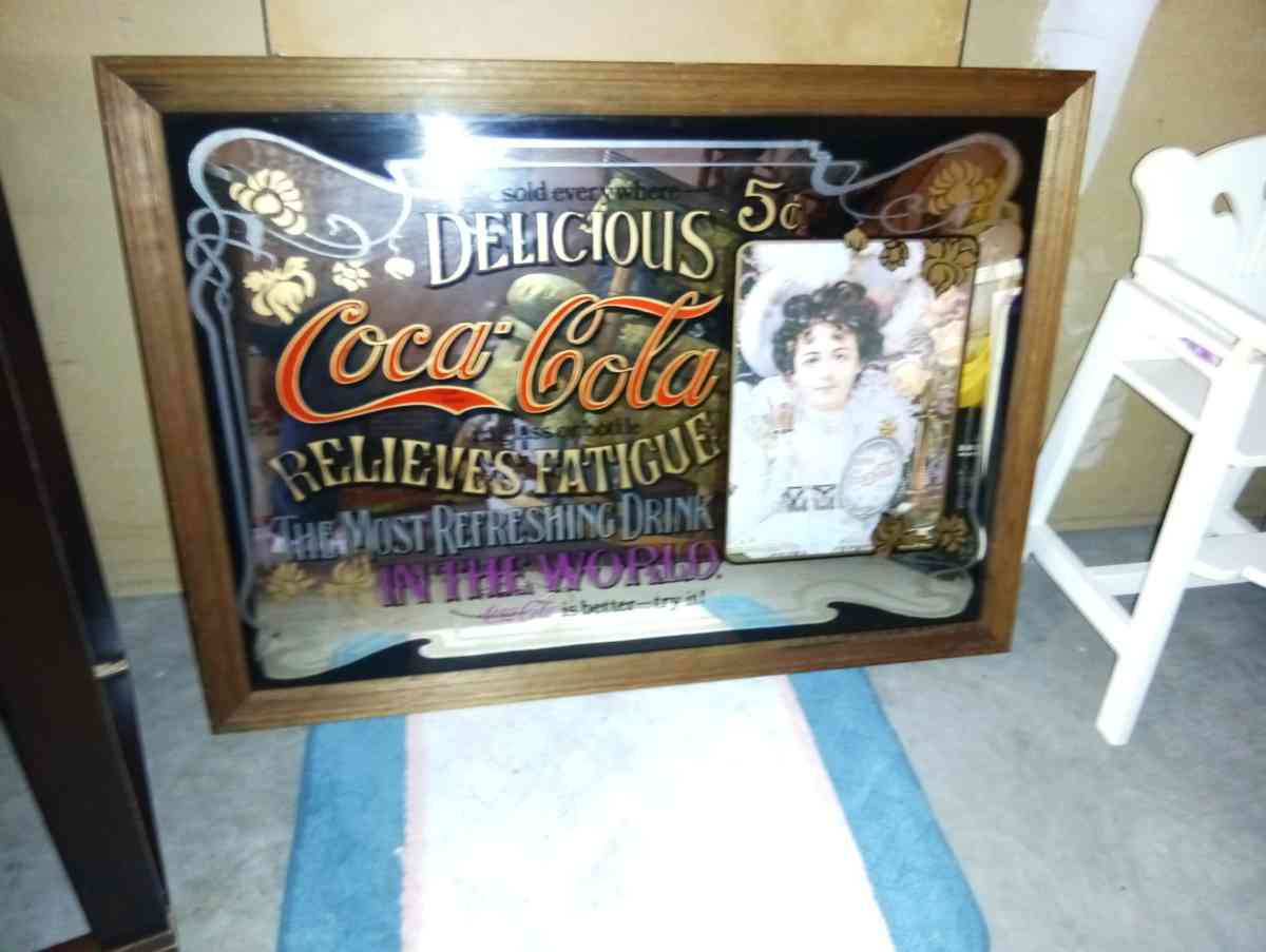 CocaCola Relieves Fatigue Framed Mirror Advertisement