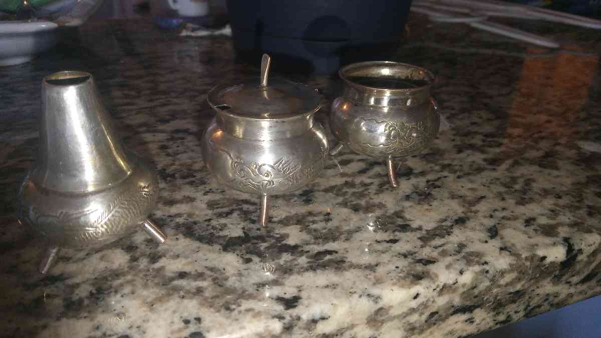 3 antique Japanese salt and pepper shakers