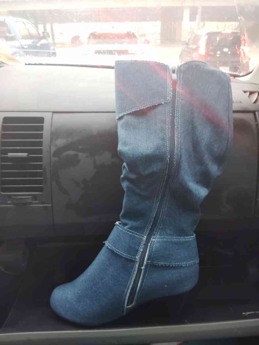 blue jean country style boots