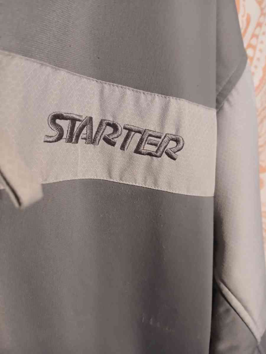 Starter Full Zip Track Warm Up Jacket Gray Mens Large