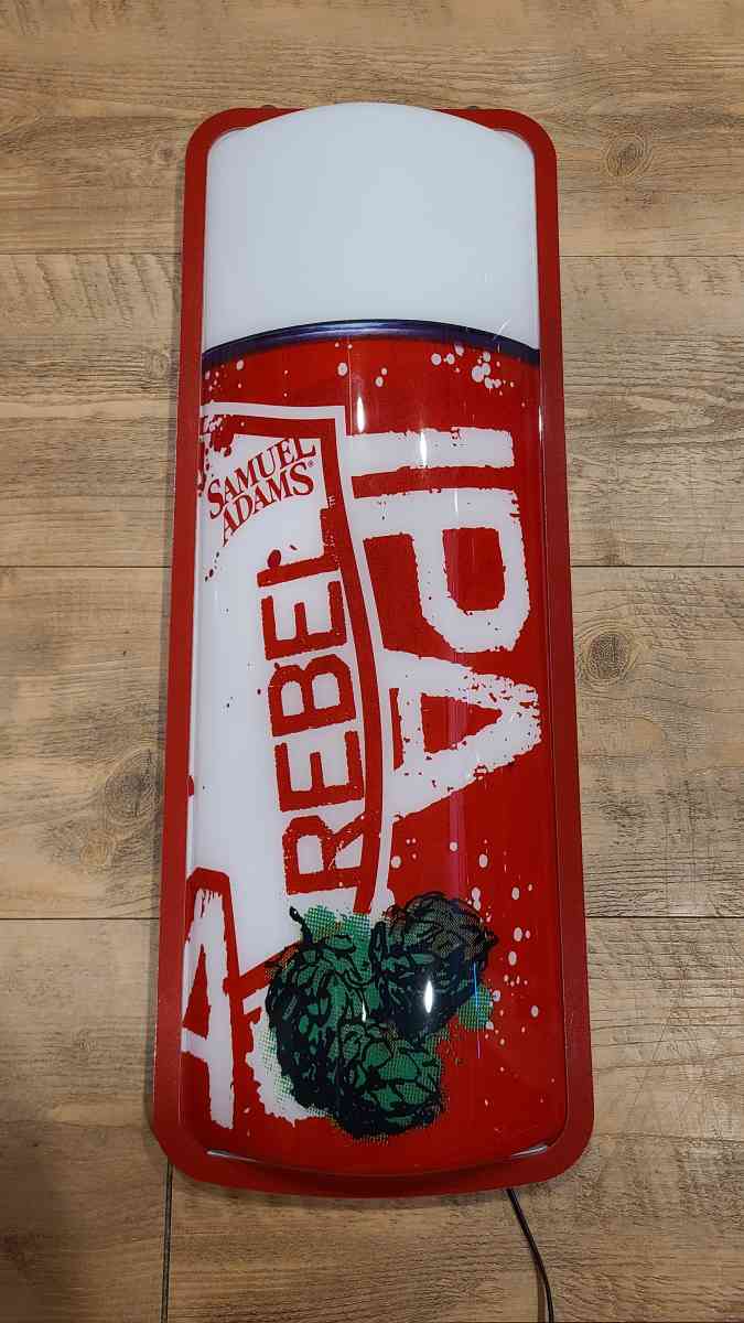 Samuel Adams Rebel IPA Light Up Beer Bar Sign