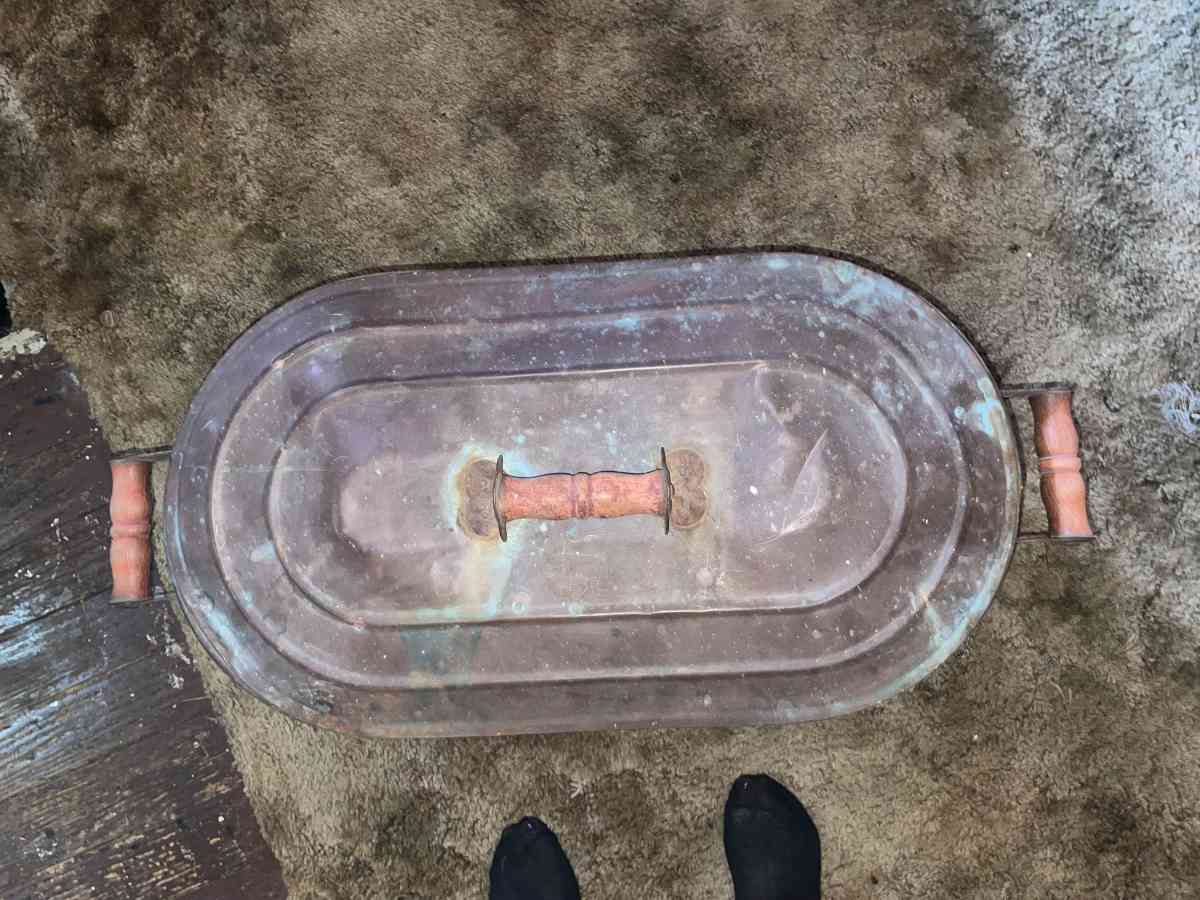 antinque copper boiler basin tub