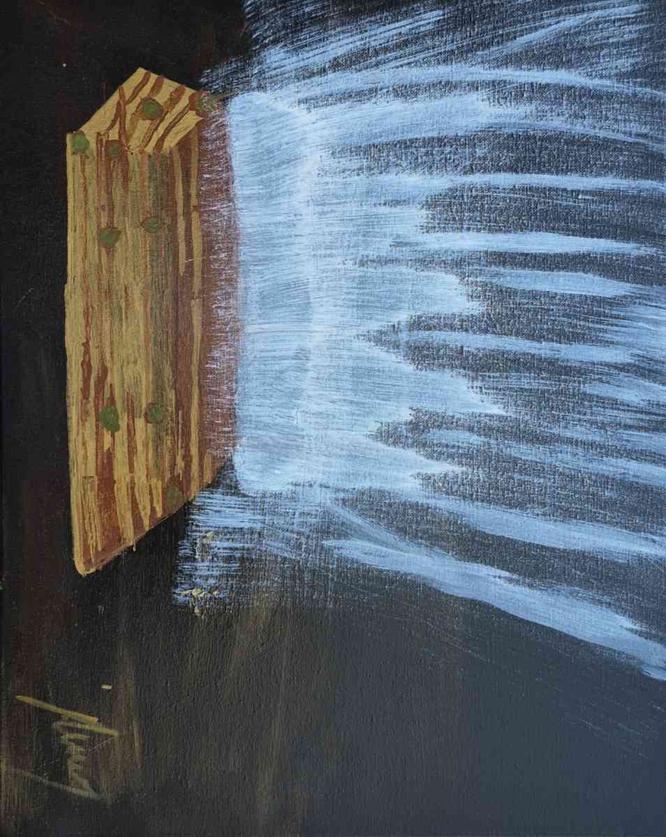 tv table tray and abstract paintings