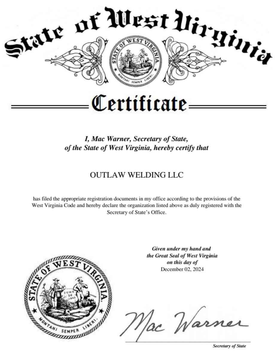 selling welds Outlaw welding LLC