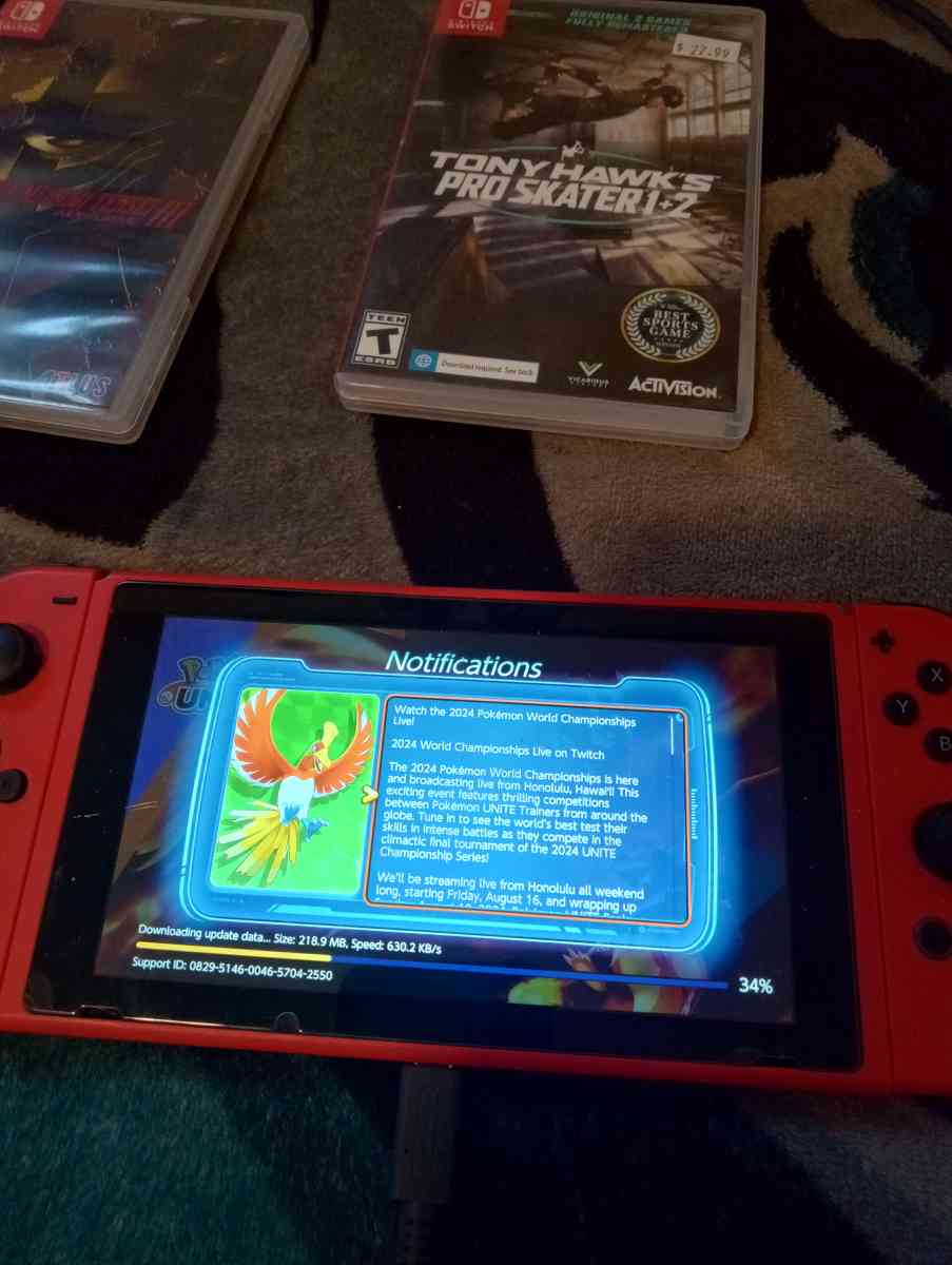 Nintendo switch with original box it came in 3 games