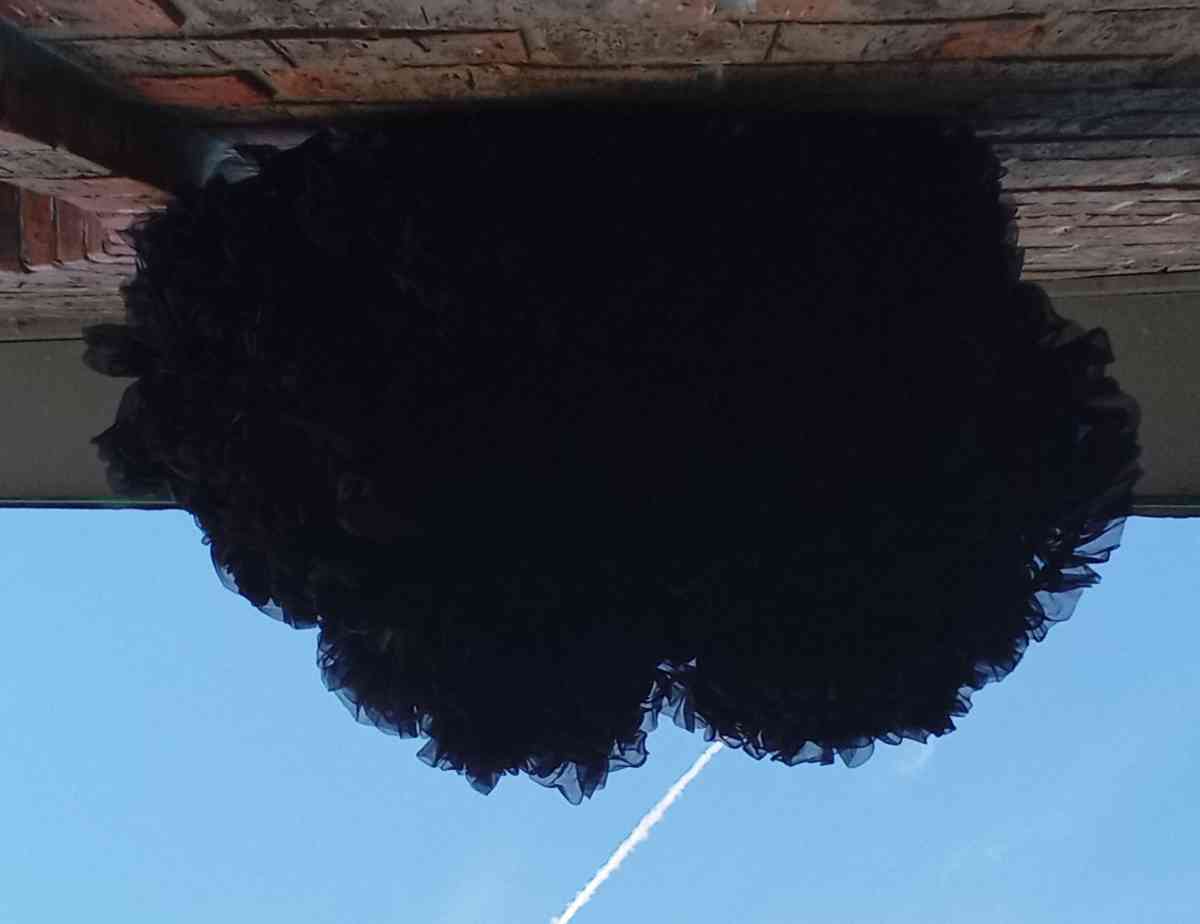 6yrs Blk Teal TuTu Pettiskirt EUC Bow Cinches Waist