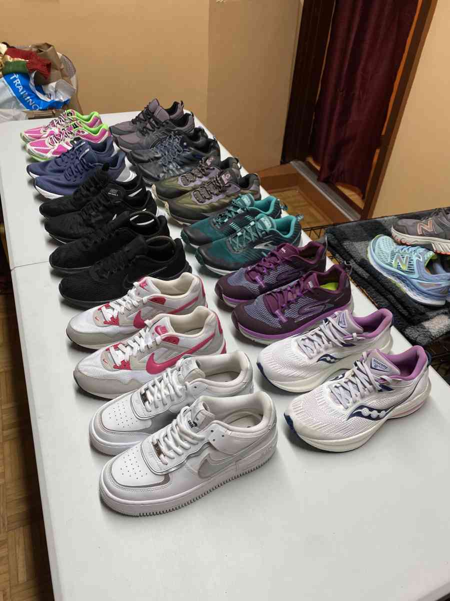 12 Pairs Womens Athletic Mixed Brands Sneaker Bundle Size 9
