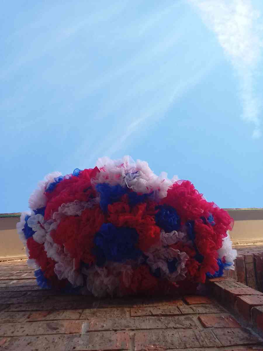 6yrs Red White Blue TuTu Pettiskirt EUC Bow Cinches Waist
