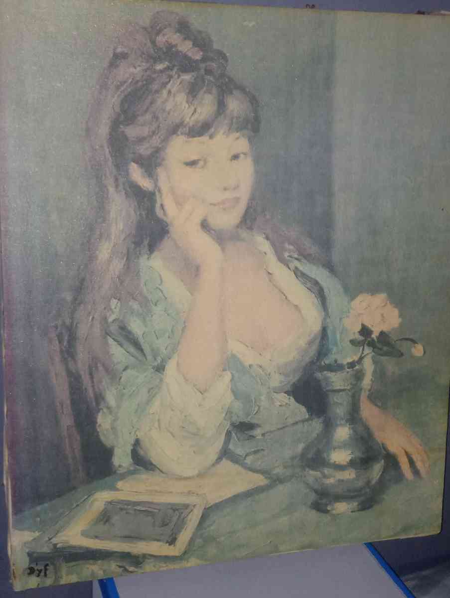 dyf canvas portrait oil painting of Claudine