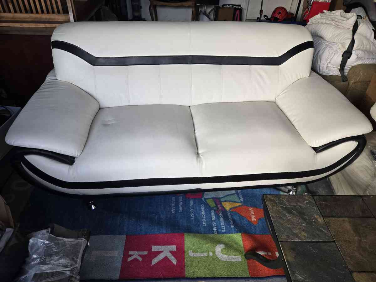 white leather Couch