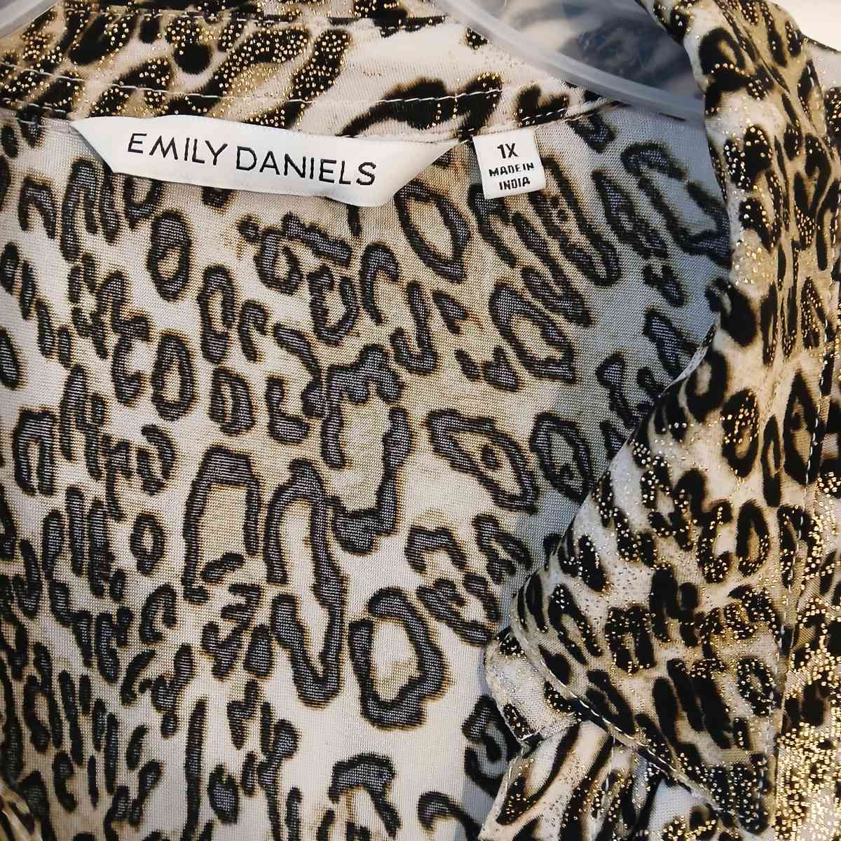 Emily Daniels Leopard Print Blouse Size 1X