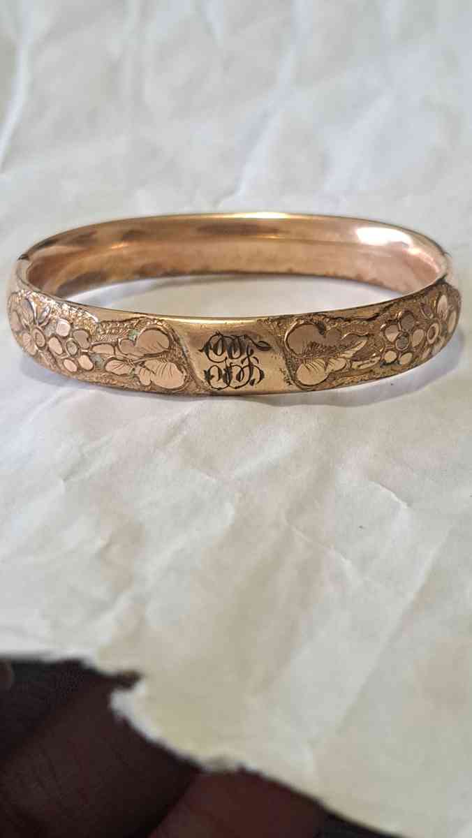 Antique rose gold bangle bracelet