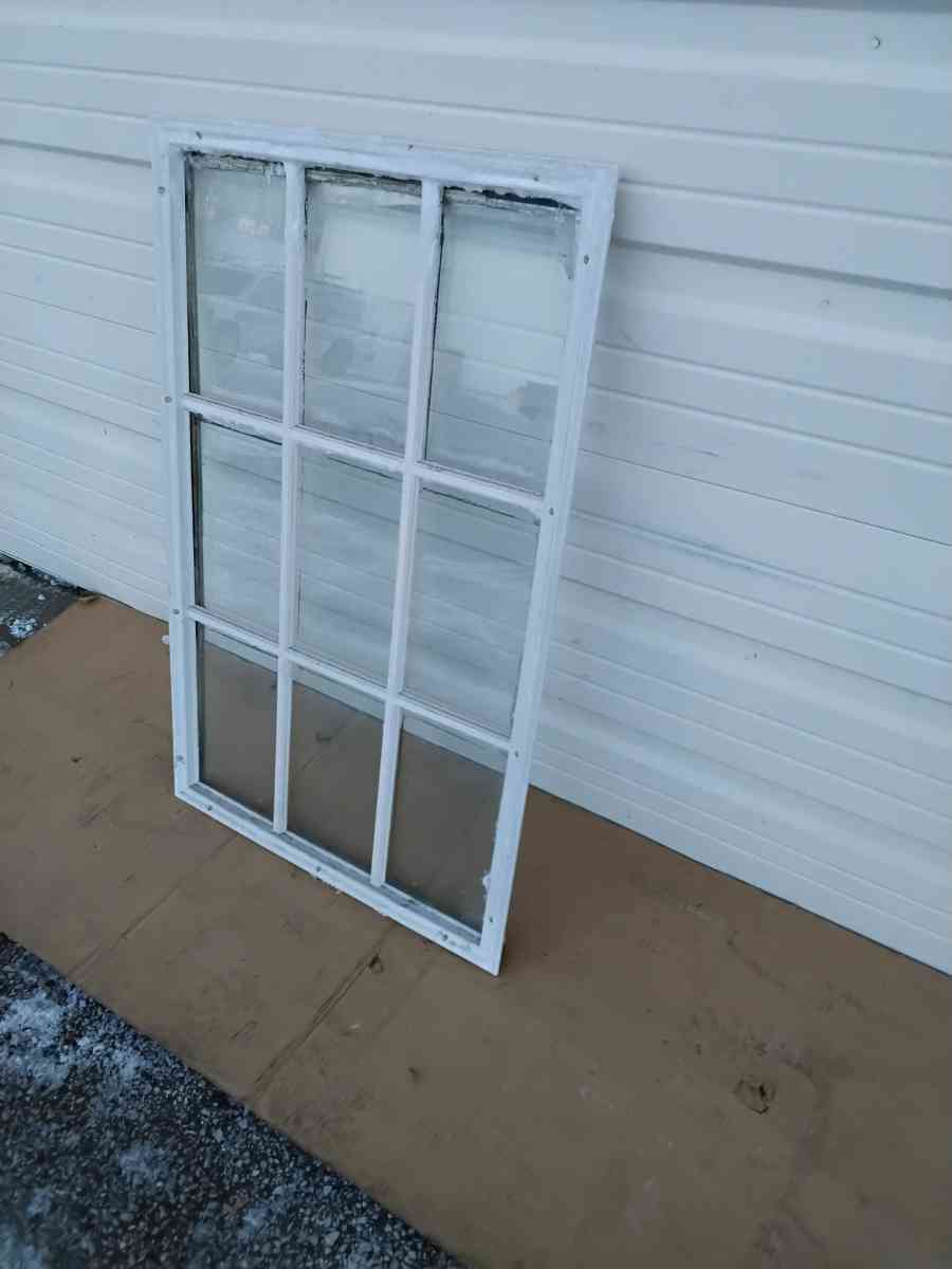 Nice White 9 Light JeldWen Door Glass with Frame Like New