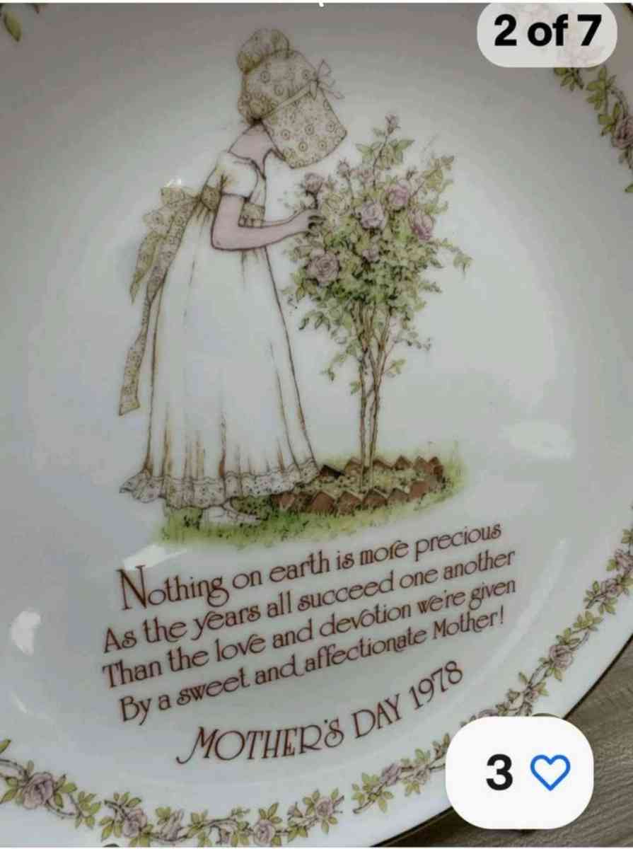 Commemorative Mothers Day 1978 Plate Holly Hobbie American G