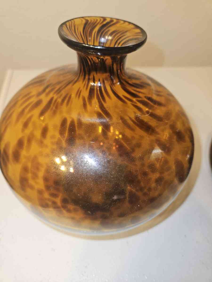 vintage amber glass vases