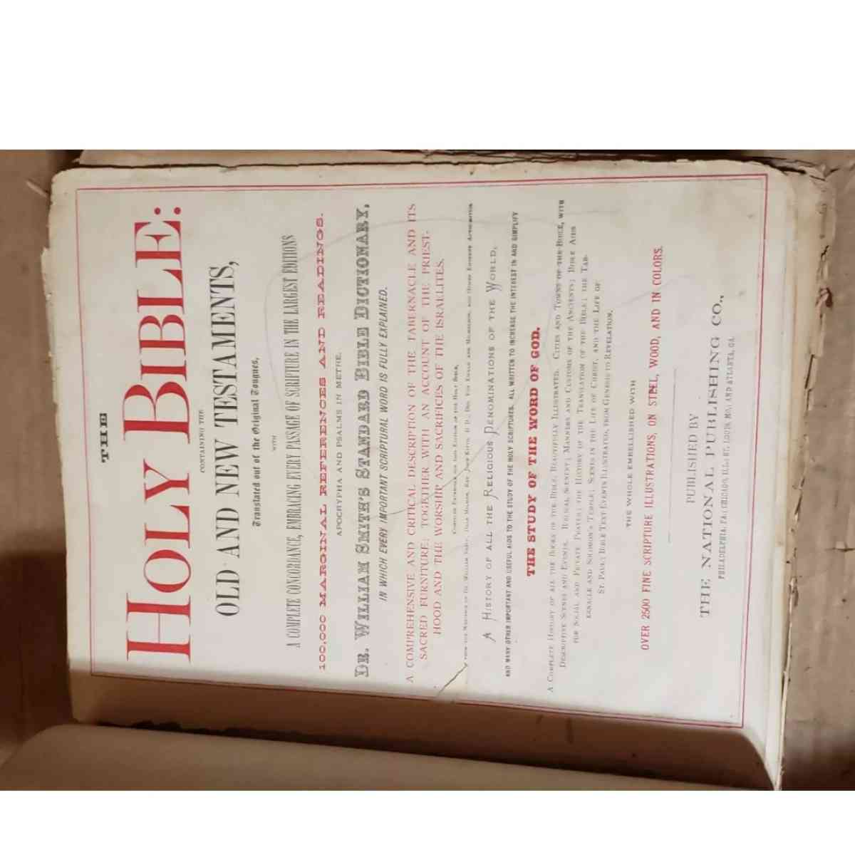 1870 Holy Bible Old  New Testaments Large Antique