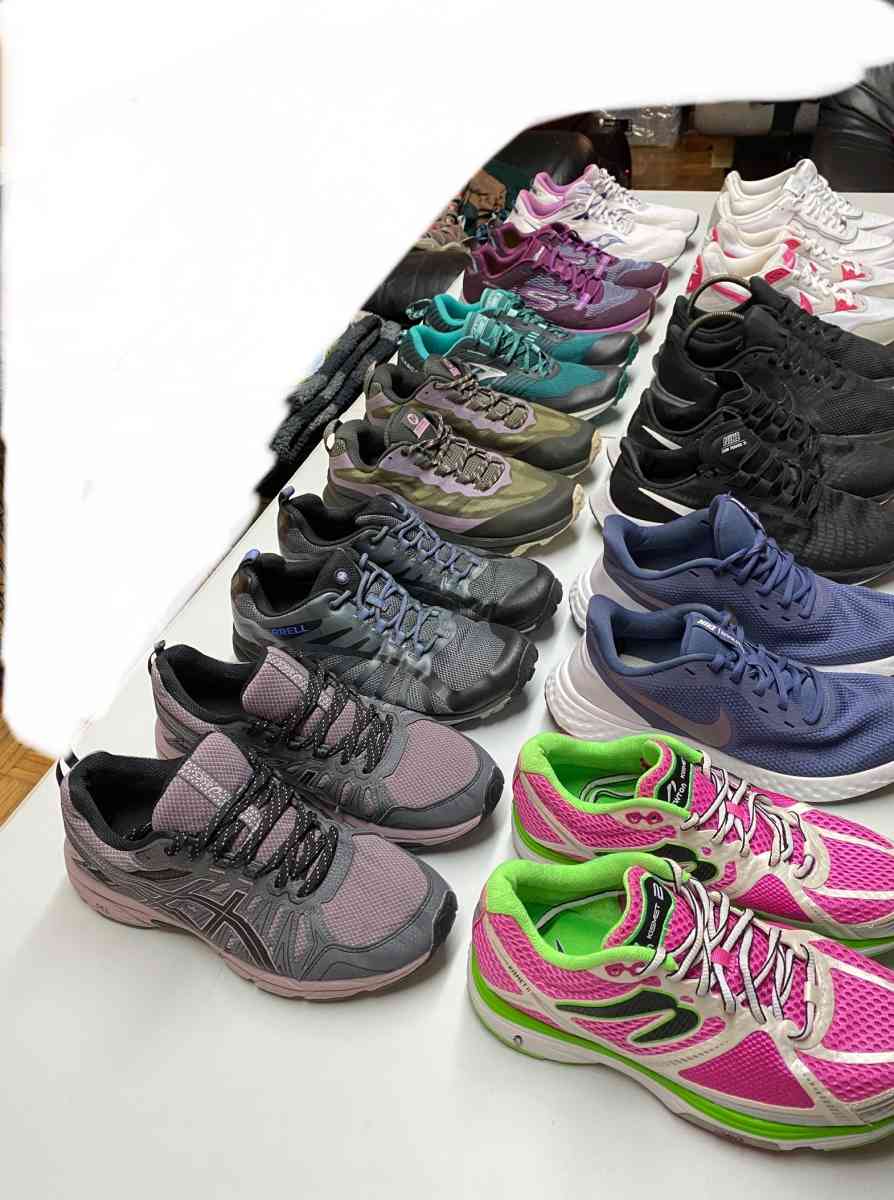 12 Pairs Womens Athletic Mixed Brands Sneaker Bundle Size 9