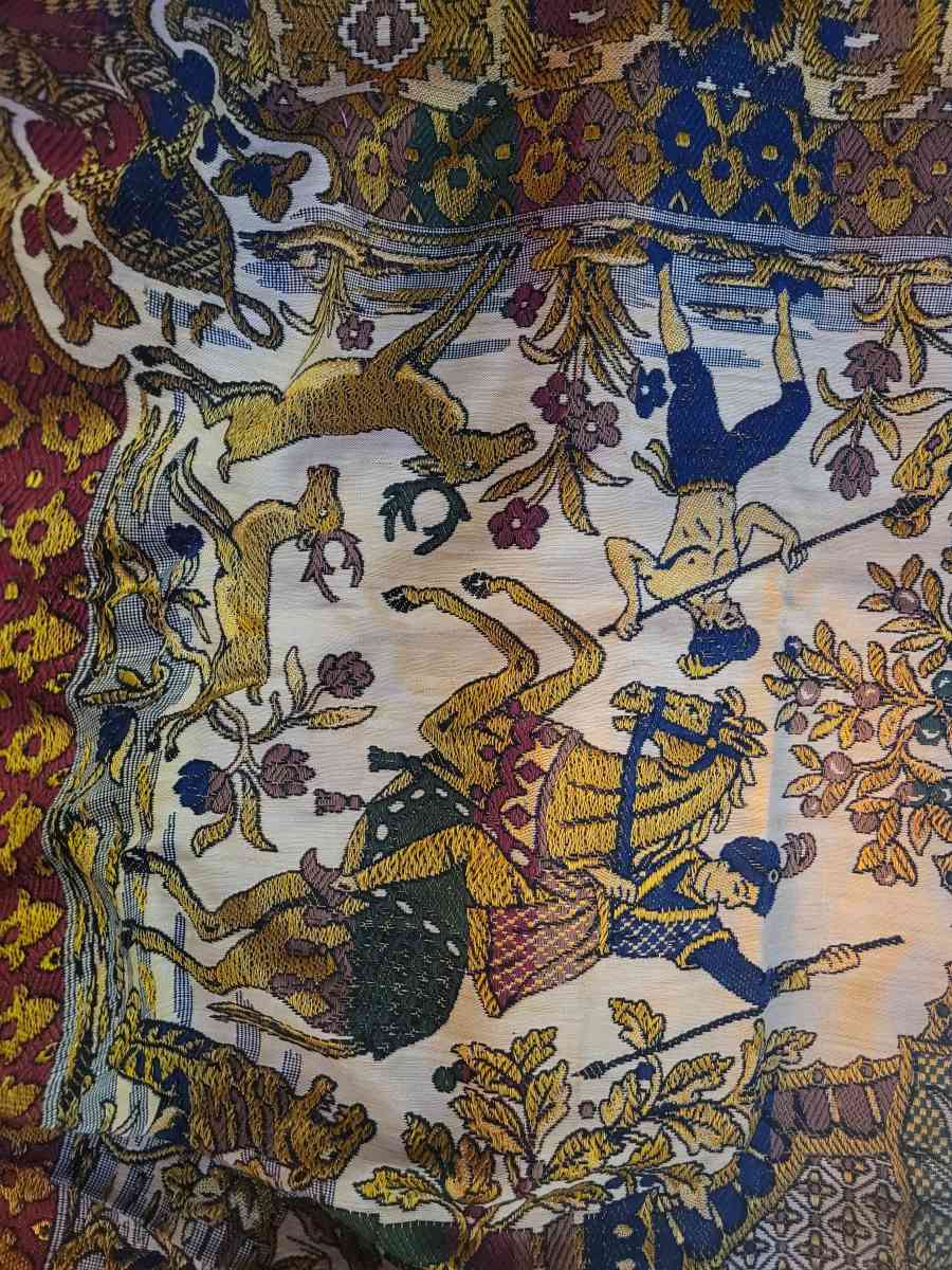 Embroidered Persian Tapestry Tablecloth Blanket Wall Decor
