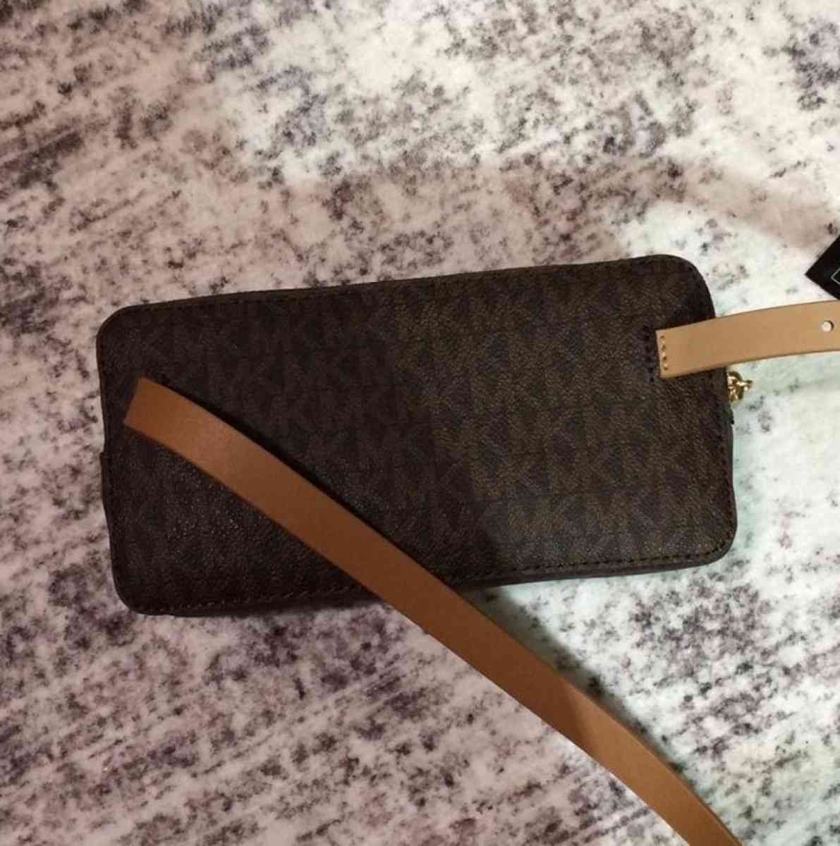 Michael Kors Fanny pack Belt Bag Leather Brown Signature MK