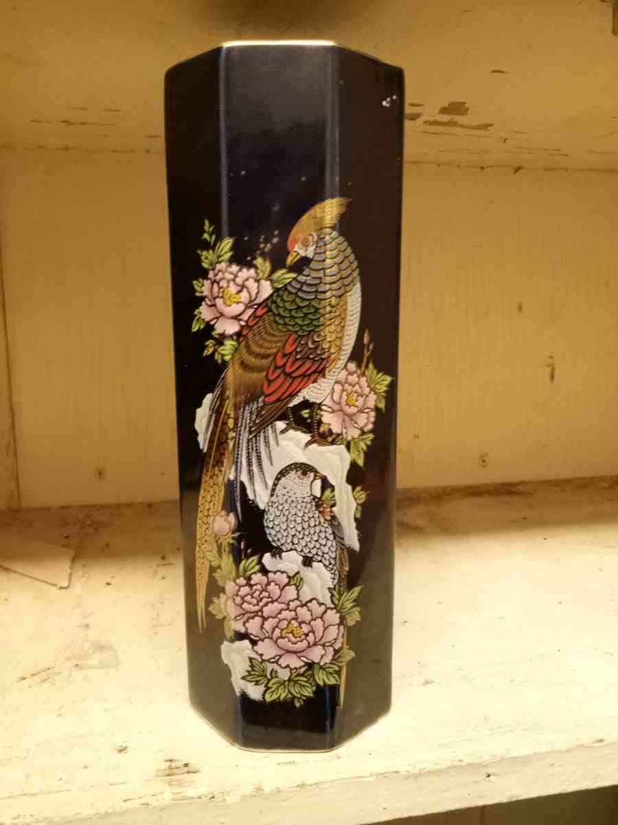 Vintage Cobalt Blue Japanese Vase