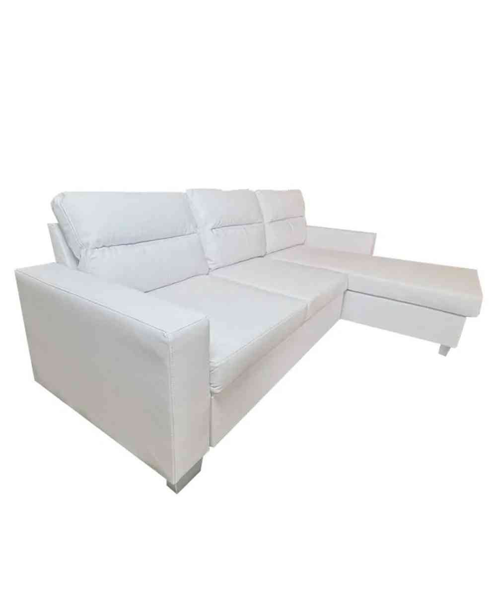Seccional sofa cama reversible en blanco