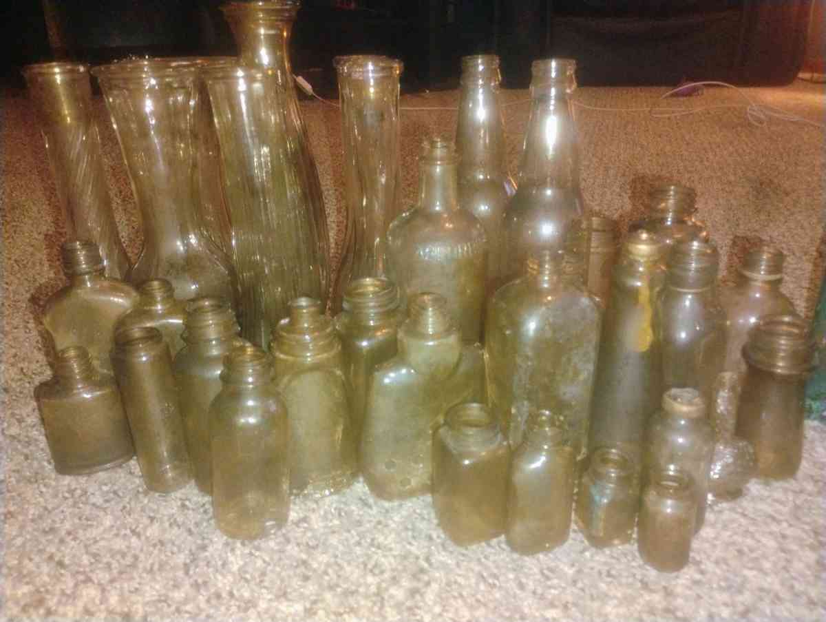 clear glass bottles