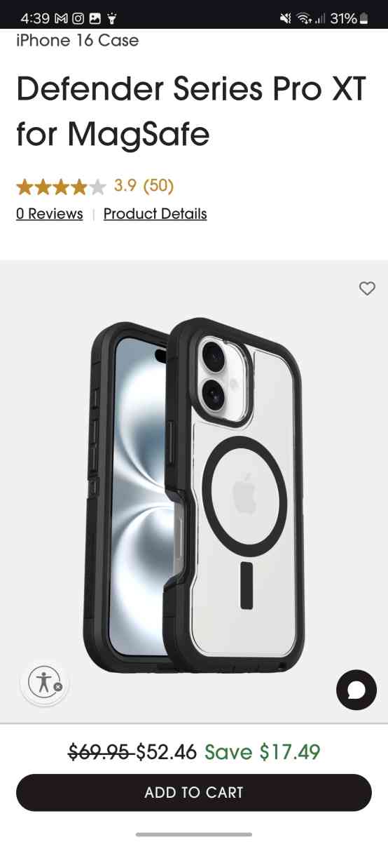 OtterBox Defender Series Pro XT Clear Case For iPhone 16