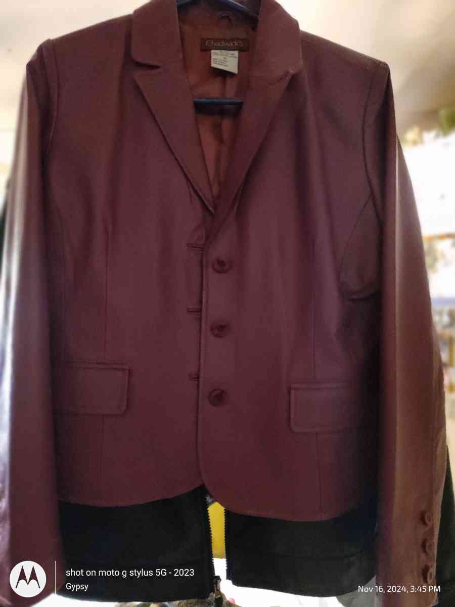 Chadwick purple leather jacket