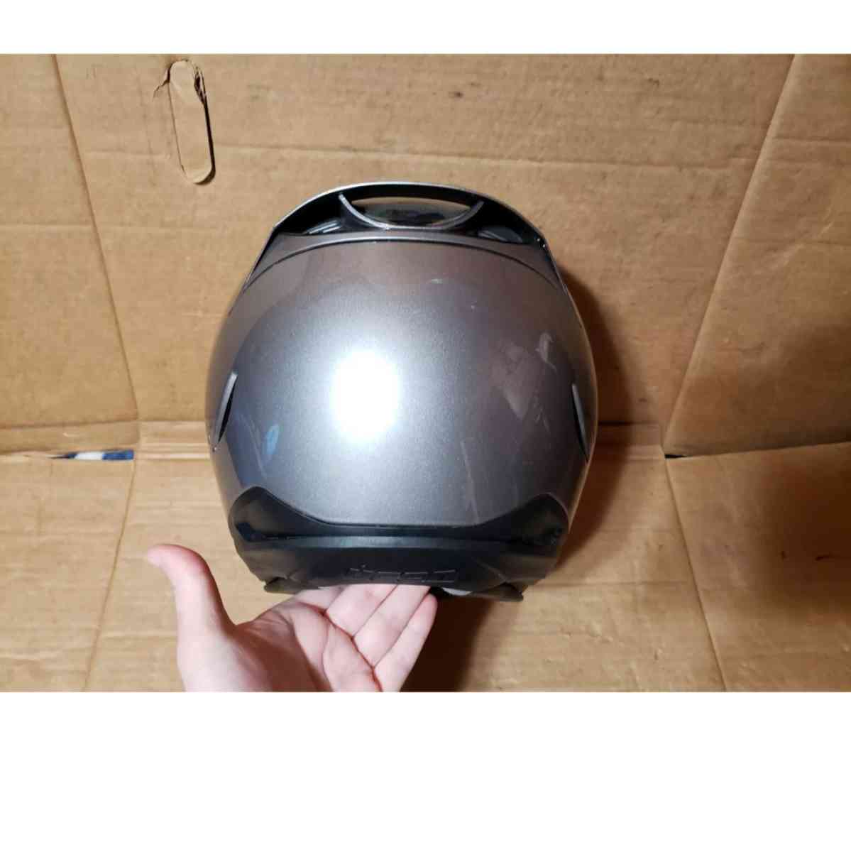 Icon Airmada Gloss Helmet Medallion Silver Medium Like New