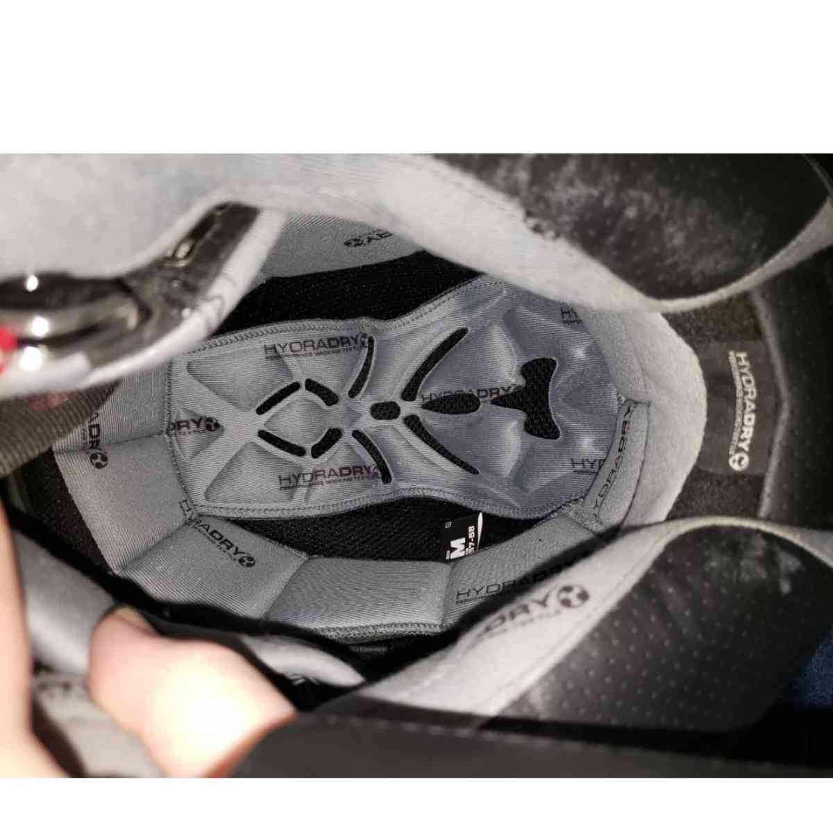 Icon Airmada Gloss Helmet Medallion Silver Medium Like New