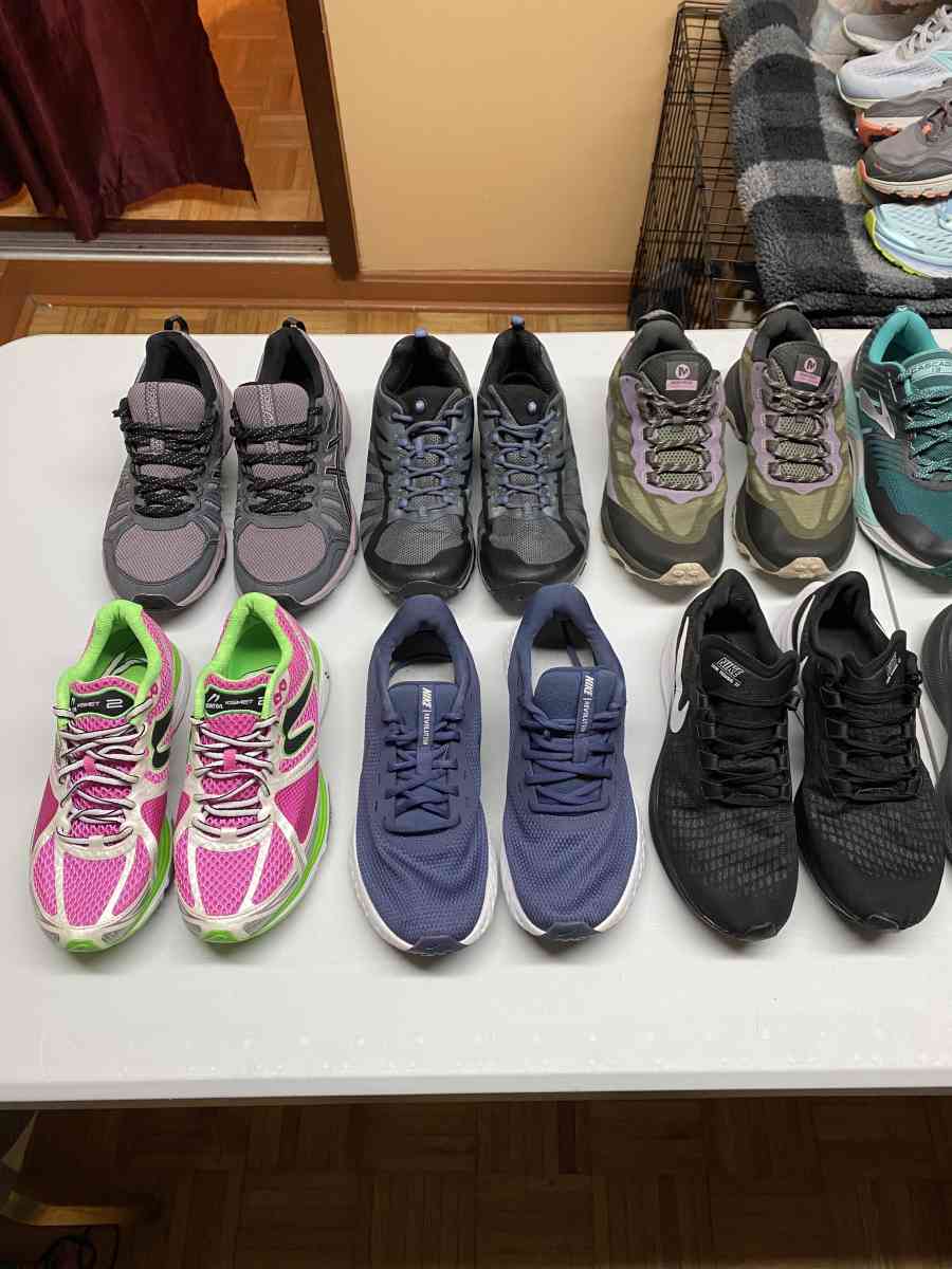 12 Pairs Womens Athletic Mixed Brands Sneaker Bundle Size 9