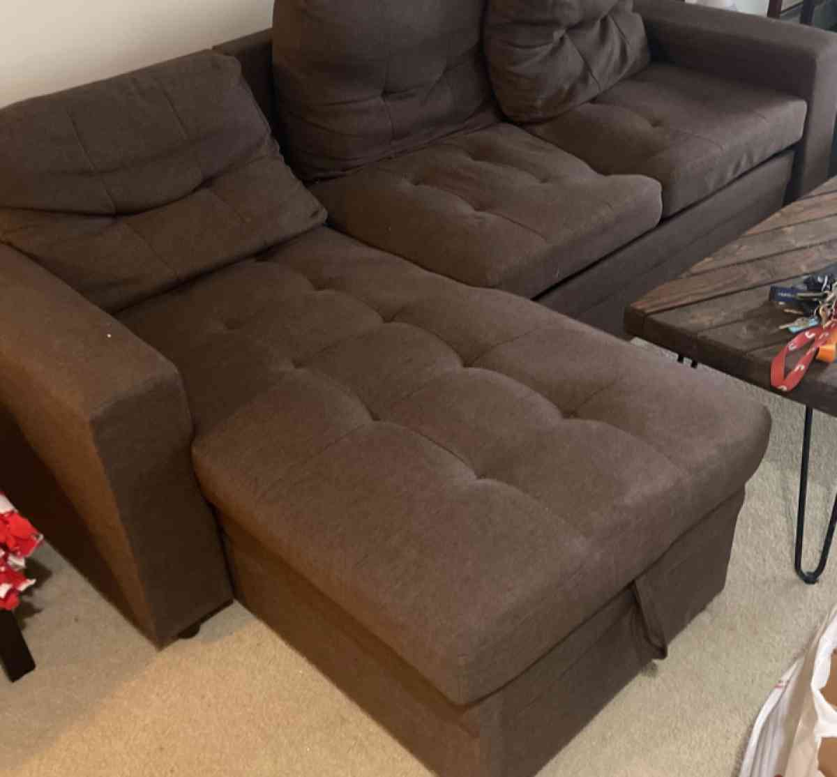 comfy Brown sofa sectional with storage