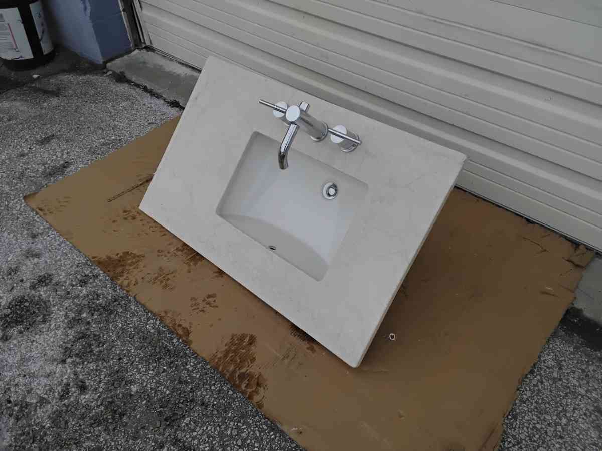 Bathroom Granite Vanity Top with Sink Faucet Display Model