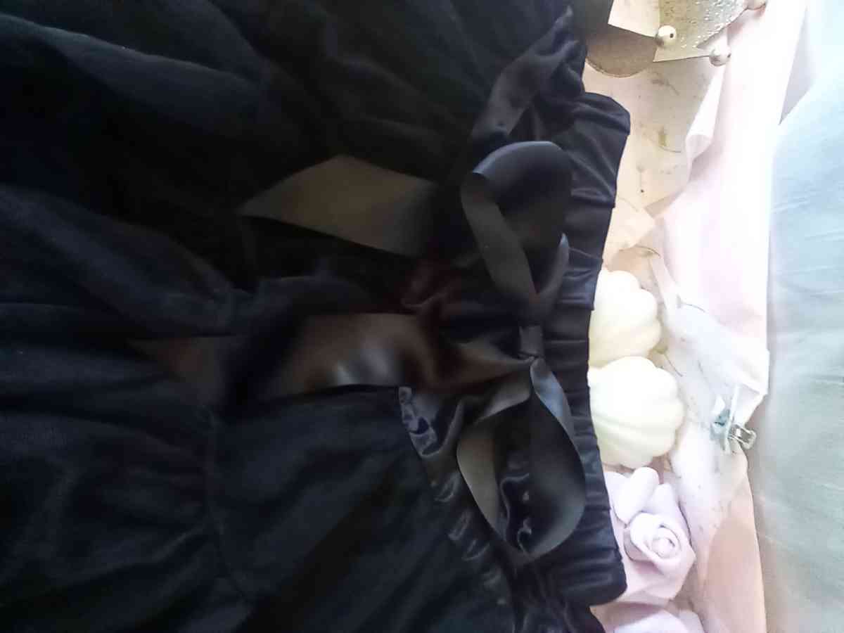 0 to 1yrs Black TuTu Pettiskrt EUC Bow Cinches Waist