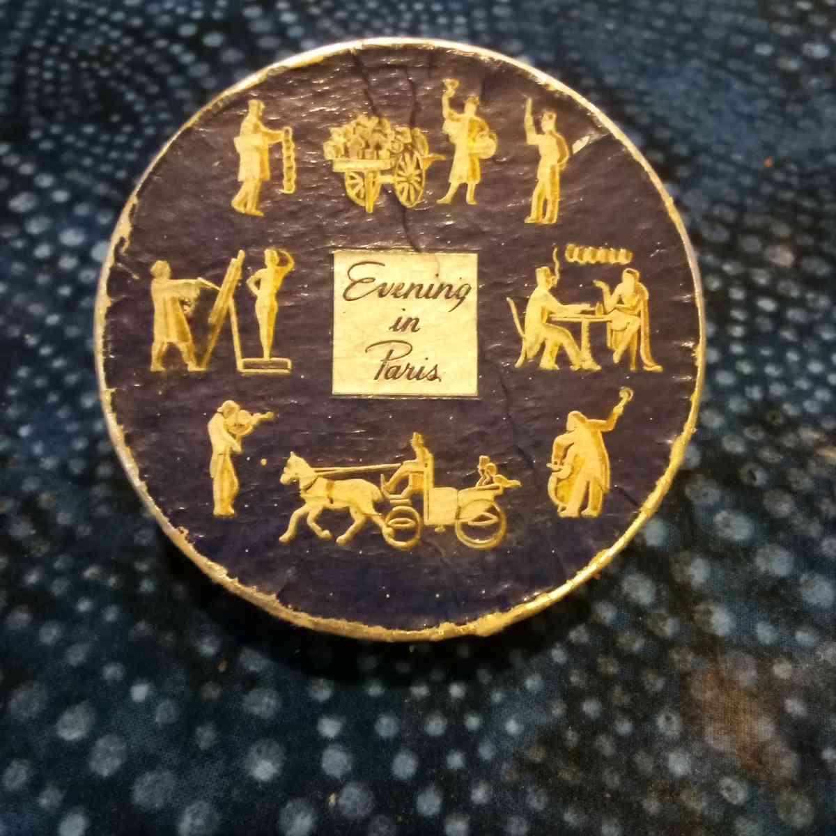 Vintage French Makeup Powder Container