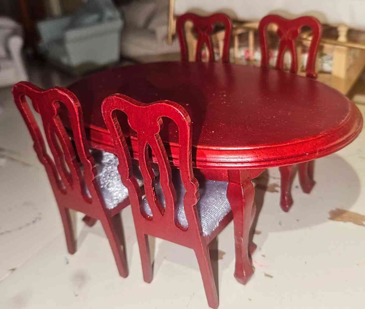 1 12 Dollhouse Dining Table  Chairs