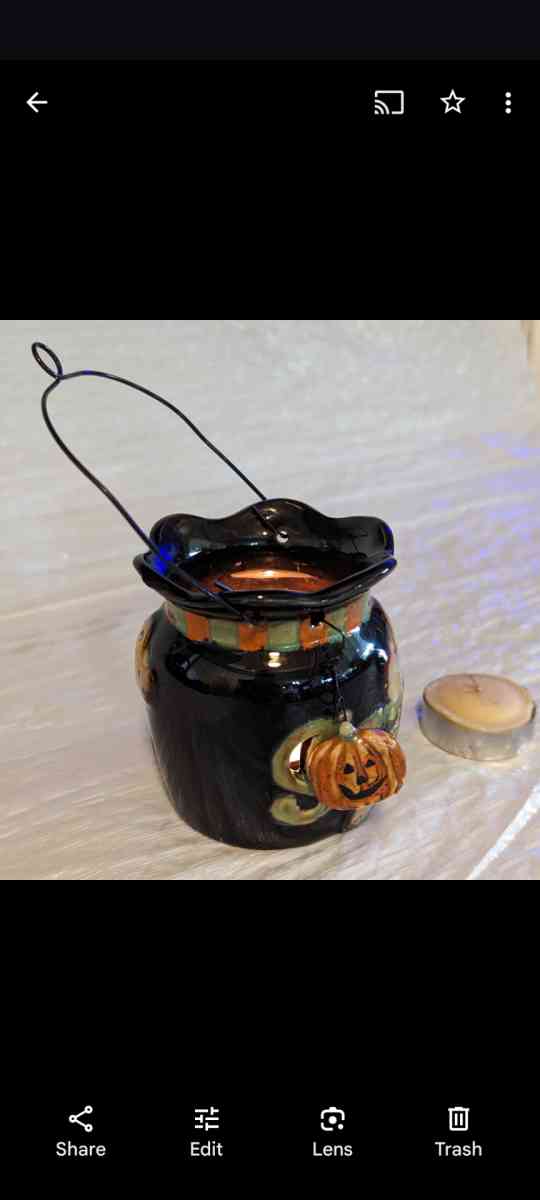 Spookyville Halloween Black Scary Ghost Lantern Candle