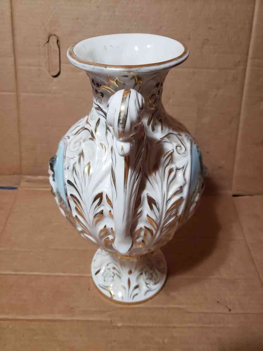 Capodimonte Marked Porcelain Italy Vase Lady  Child