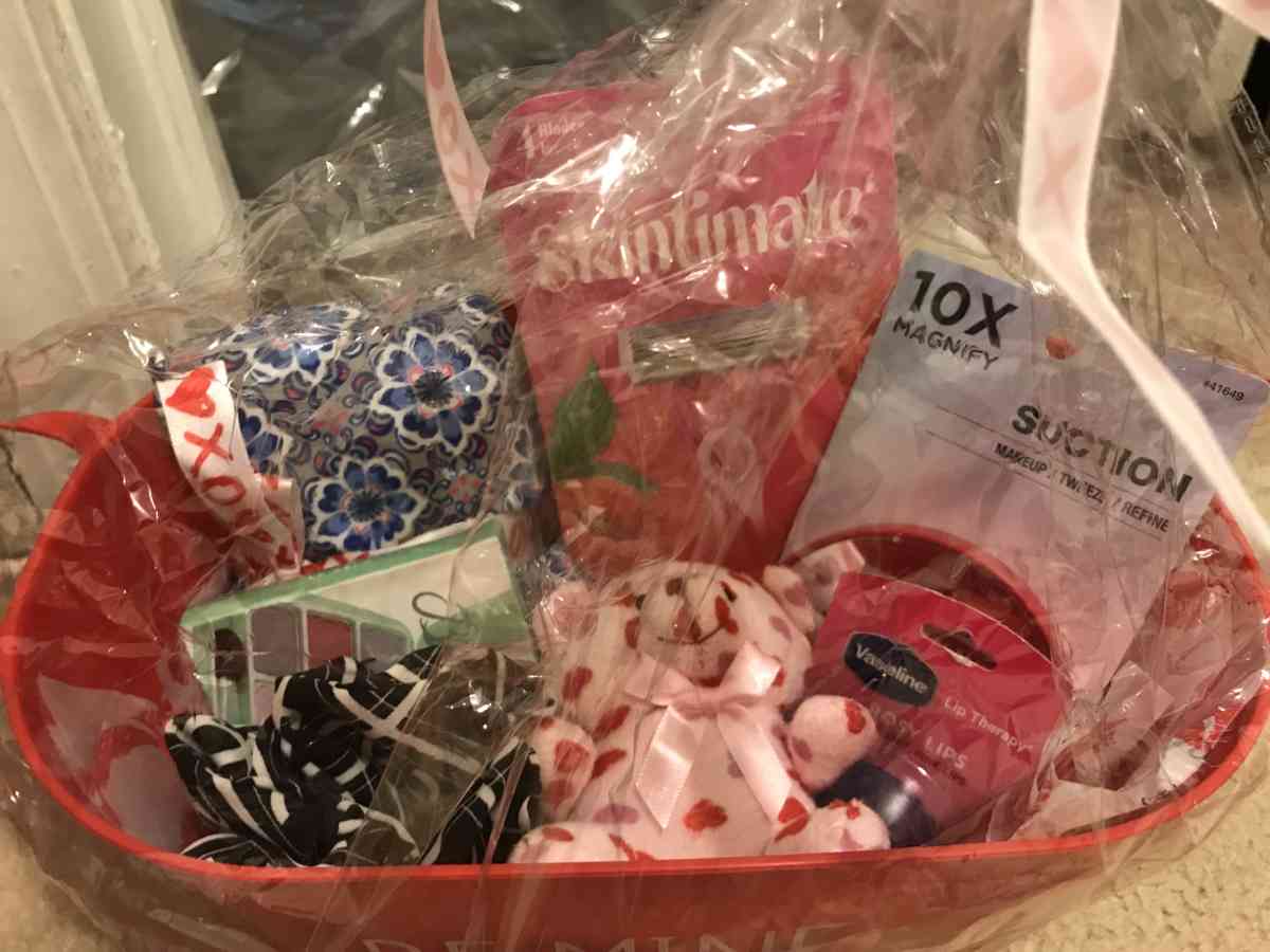 Handmade Valentines Day basket