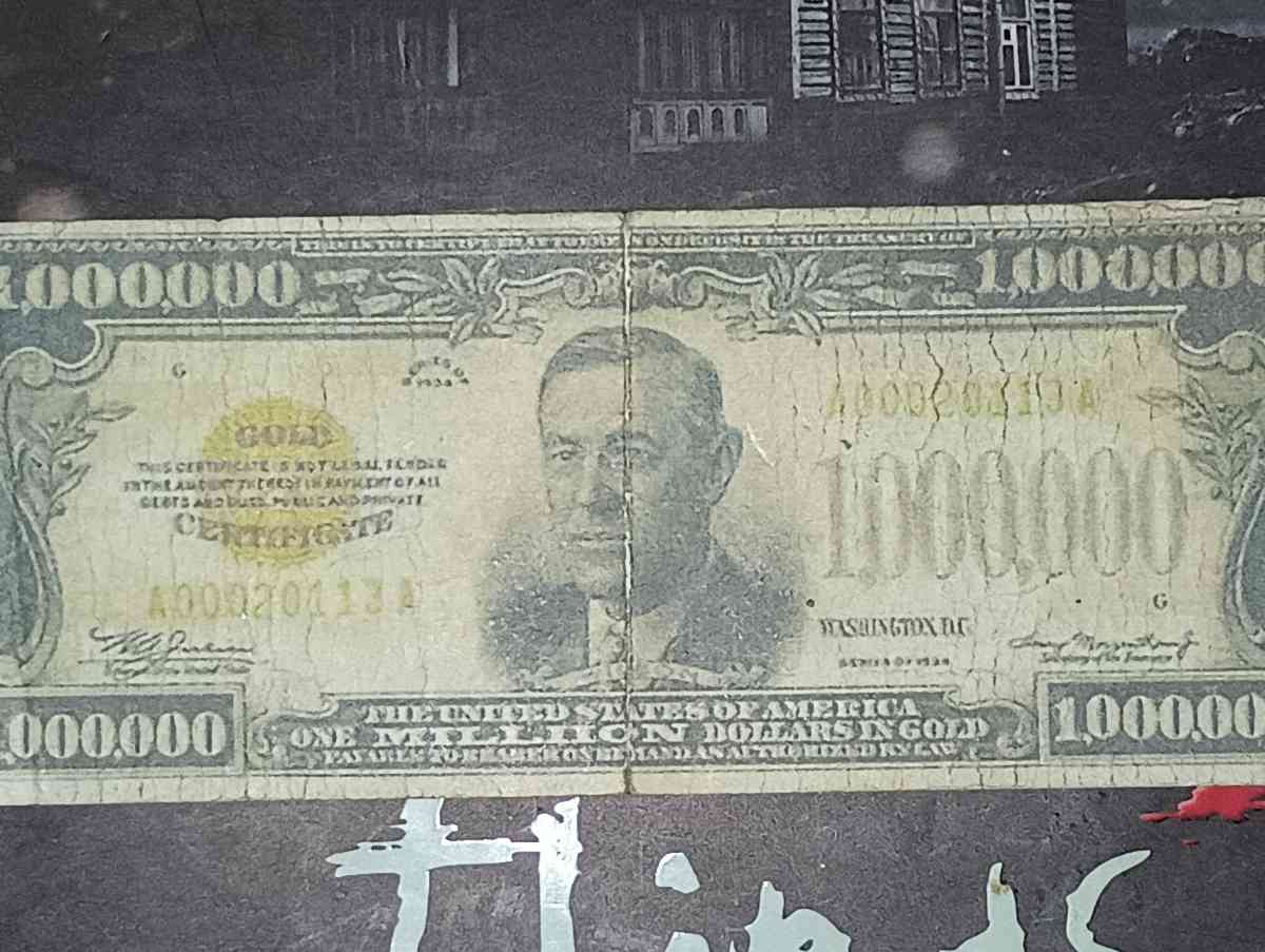 Gold certificate million dollar bill