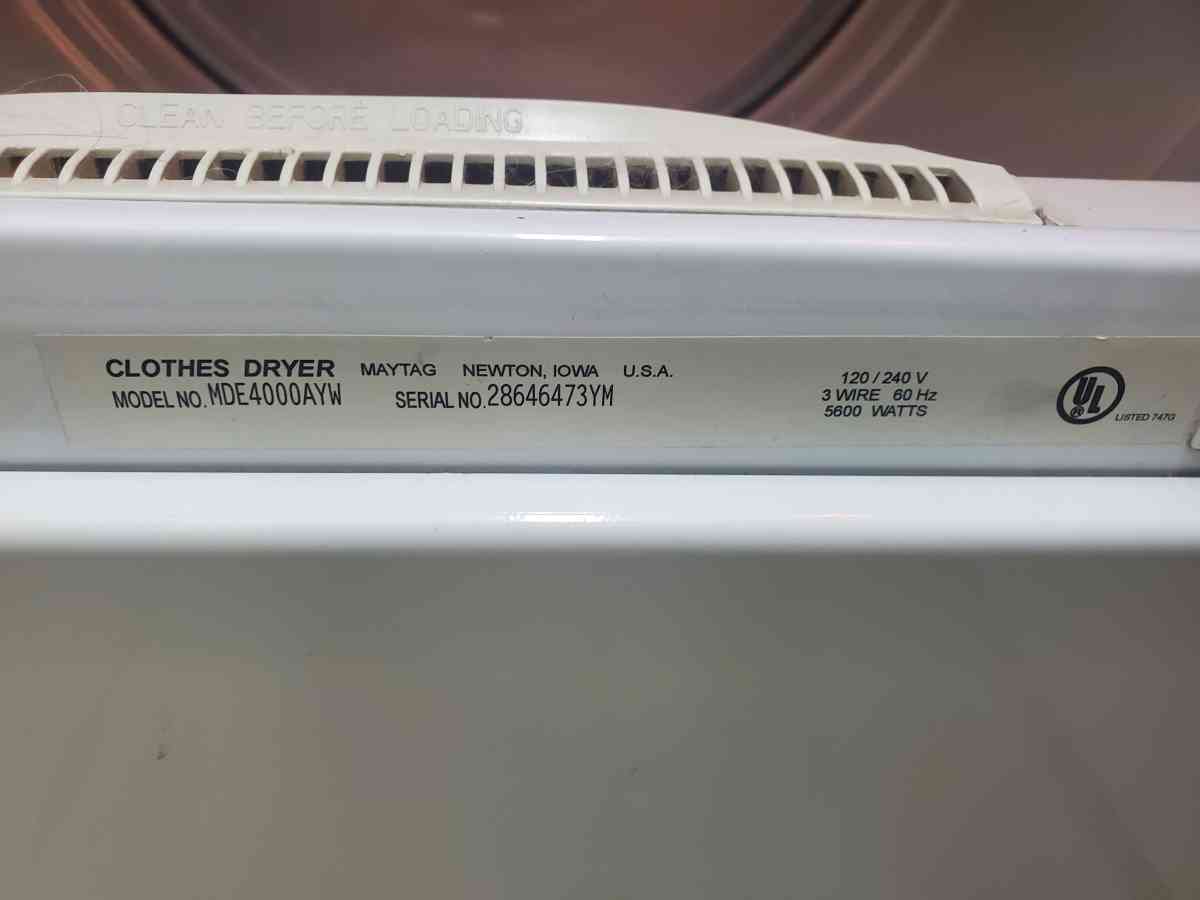 Maytag  Neptune Dryer  Model MDE4000AYW 27W x 28D x 43H