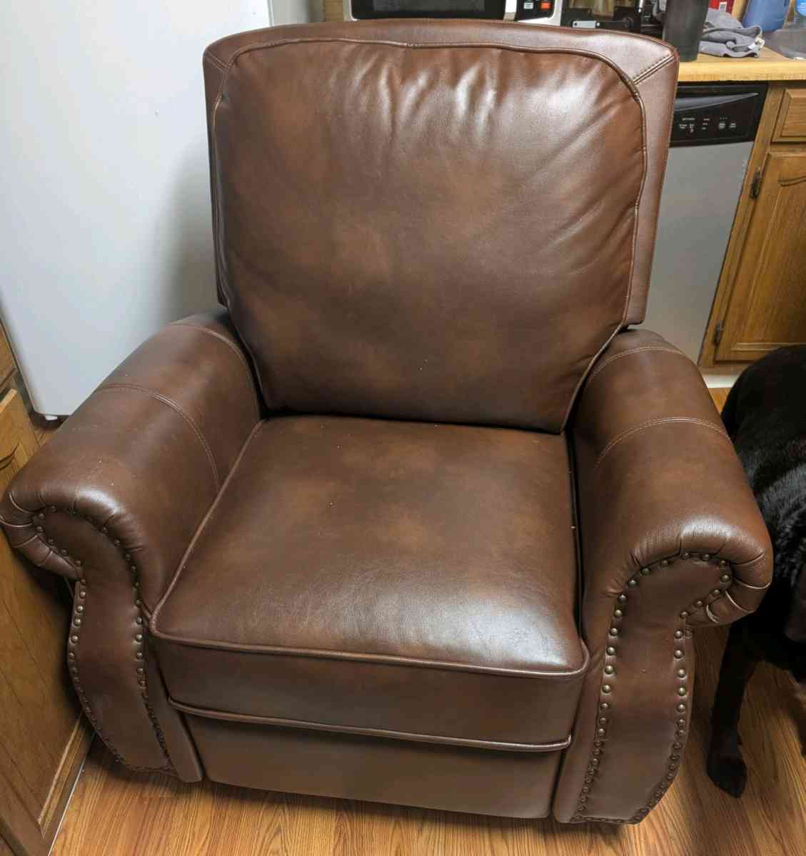 Leather Push Back Recliner