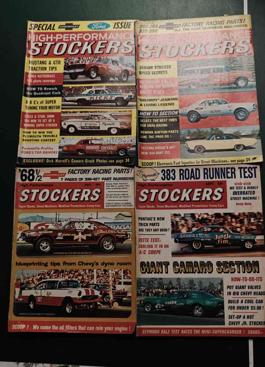 Set of 4 Vintage High Performance Stockers Magazines  196719