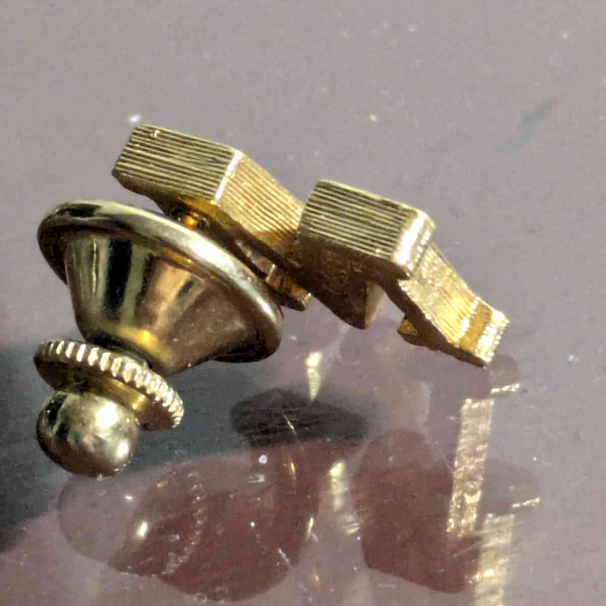 Avon Vintage Gold Color M Lapel Pin