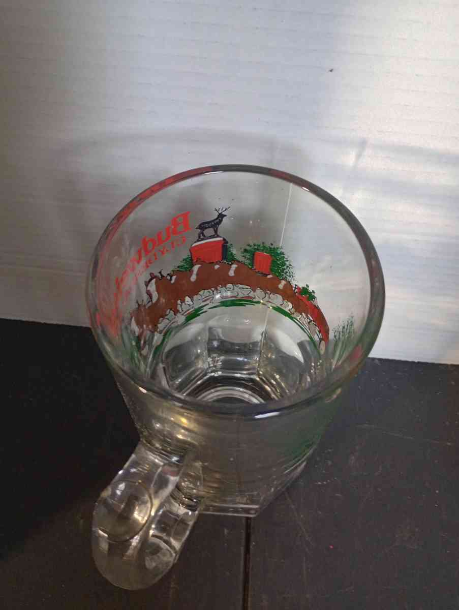 vintage glass large Budweiser mug