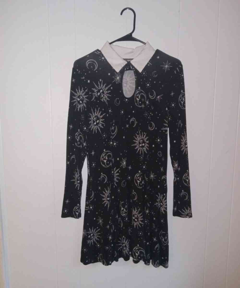 Hot Topic Gothic Celestial Long Sleeve Moon Sun Mini Dress